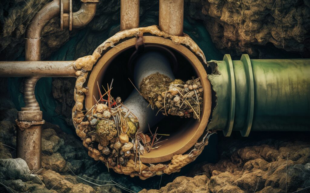 Hermit crabs nestled inside and around a broken clay pot on a rocky surface.